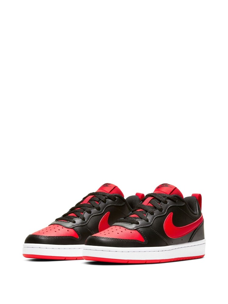 Czarny/czerwony - Nike Court Borough Low Youth Trainers - Image 5 of 9