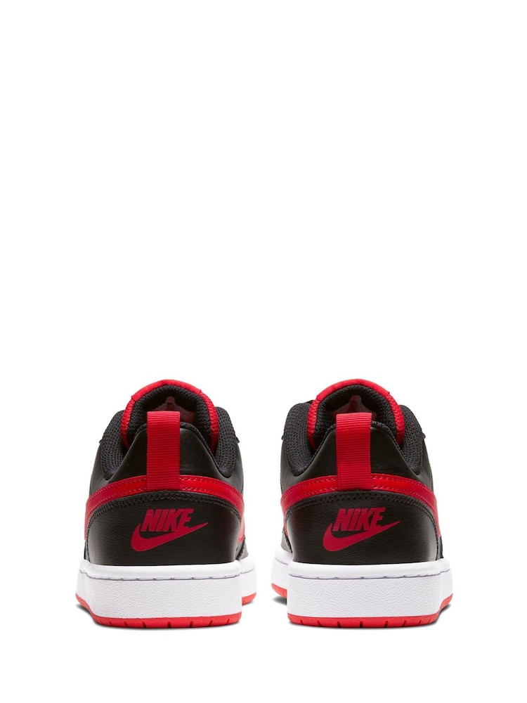Czarny/czerwony - Nike Court Borough Low Youth Trainers - Image 6 of 9