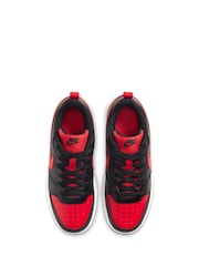 Nike Black/Red Court Borough Low Youth Trainers - Image 7 of 9