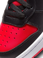 Nike Black/Red Court Borough Low Youth Trainers - Image 9 of 9
