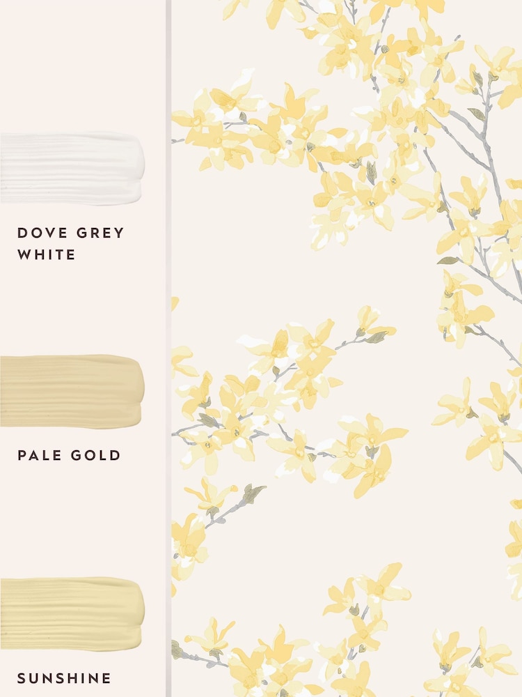 Laura Ashley Sunshine Forsythia 10M Wallpaper - Image 4 of 4