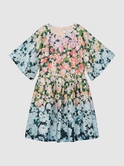 Multicolor - Vestido con mangas acampanadas y estampado floral Marnie de Reiss - Imagen 2 de 6