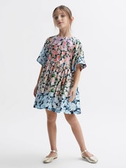 Multicolor - Vestido con mangas acampanadas y estampado floral Marnie de Reiss - Imagen 3 de 6