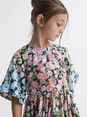 Multicolor - Vestido con mangas acampanadas y estampado floral Marnie de Reiss - Imagen 4 de 6