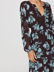 Anthropologie Brown The Somerset Maxi Dress: Long-Sleeve Chiffon Edition - Image 2 of 4
