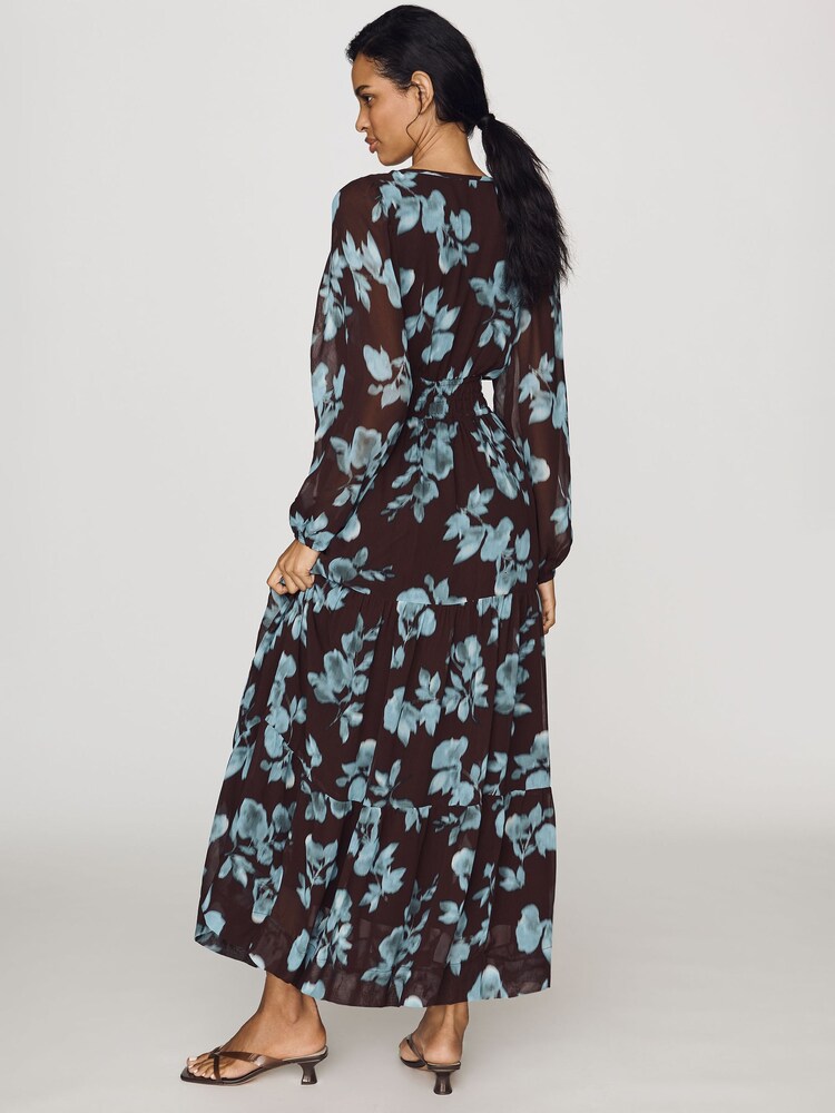 Anthropologie Brown The Somerset Maxi Dress: Long-Sleeve Chiffon Edition - Image 4 of 4 Anthropologie Brown The Somerset Maxi Dress: Long-Sleeve Chiffon Edition - Image 4 of 4
