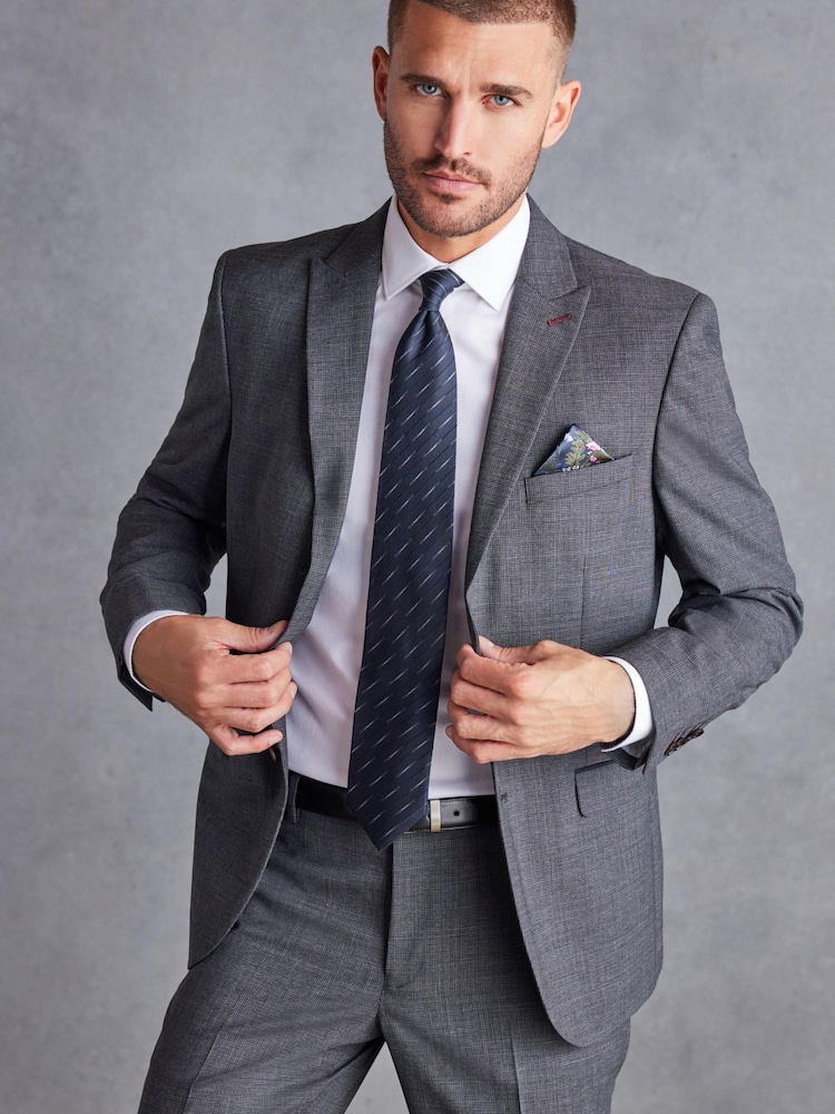 Grey Tailored Signature TG Di Fabio Wool Rich Puppytooth Suit Jacket - Image 1 of 11