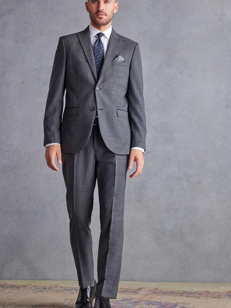 Grey Tailored Signature TG Di Fabio Wool Rich Puppytooth Suit Jacket - Image 2 of 11