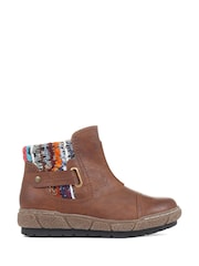 Pavers Tan Ladies Wide Fit Ankle Boots - Image 1 of 5