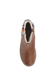 Pavers Tan Ladies Wide Fit Ankle Boots - Image 4 of 5