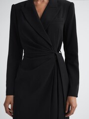 Reiss Black Peyton Fitted Double Breasted Mini Dress - Image 3 of 5