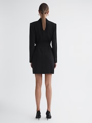 Reiss Black Peyton Fitted Double Breasted Mini Dress - Image 5 of 5