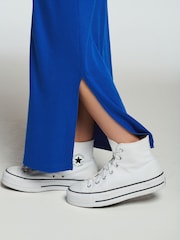 Cobalt Blue Scoop Neck Long Sleeve Ribbed Midaxi Dress - Image 4 of 6