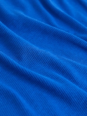Cobalt Blue Scoop Neck Long Sleeve Ribbed Midaxi Dress - Image 6 of 6