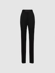 Reiss Black Alia Flared Satin Waistband Suit Trousers - Image 2 of 5