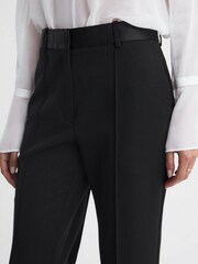 Reiss Black Alia Flared Satin Waistband Suit Trousers - Image 4 of 5