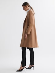 Reiss Camel Arlow Wool Blend Double Breasted Coat - Image 3 of 6