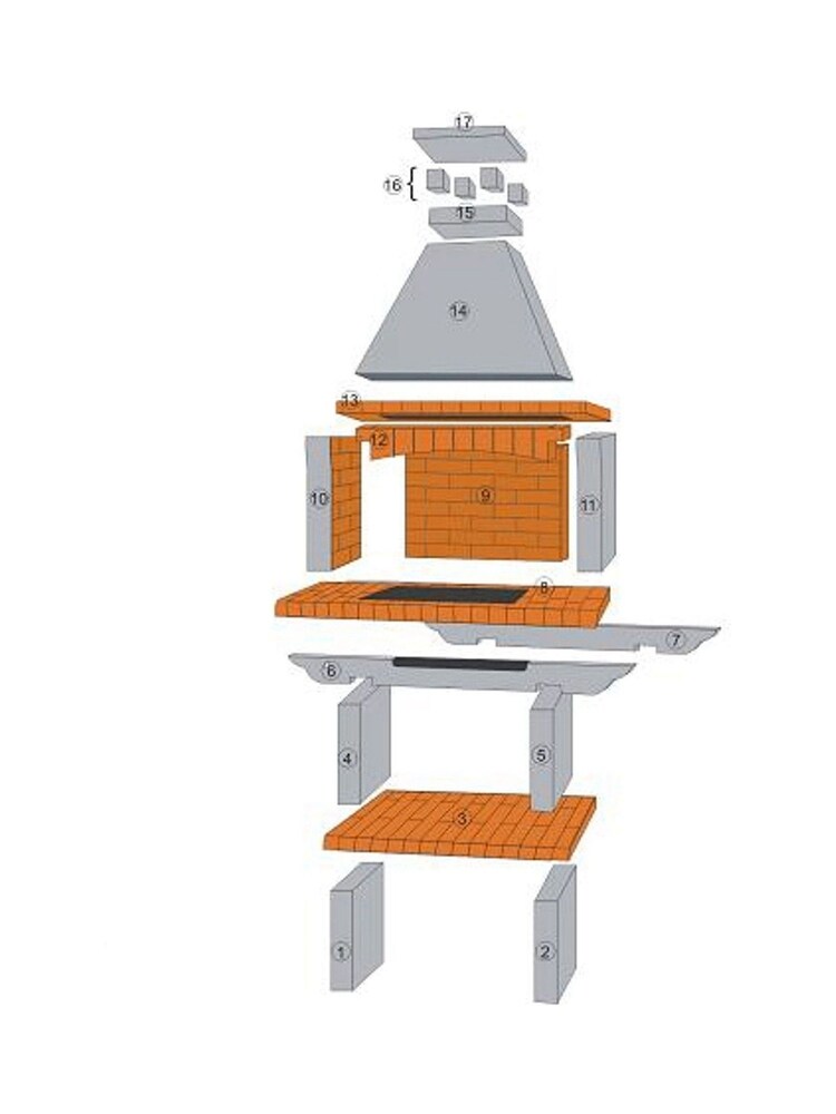 Callow Brown Garden Mediterrani Masonry Charcoal BBQ - Image 3 of 3