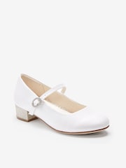 White Satin Stain Resistant Heeled Bridesmaid Collection Occasion Shoes - Image 2 of 4