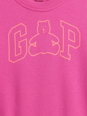 Rozā - Gap Brannan Bear Logo sporta krekls (6mēn.–5gadi) - Attēls 3 no 3