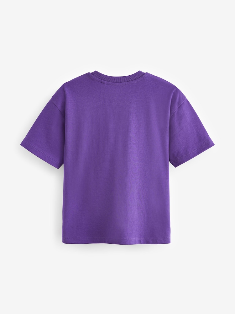 Purple Smile Relaxed Fit Short Sleeve Graphic T-Shirt (3-16yrs) - Image 2 of 3 Purple Smile Relaxed Fit Short Sleeve Graphic T-Shirt (3-16yrs) - Image 2 of 3