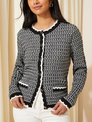 Friends Like These Bouclé-Strickjacke mit rundem Ausschnitt - Bild 2 von 4