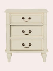 Laura Ashley Ivory Clifton 3 Drawer Bedside Table - Image 2 of 3