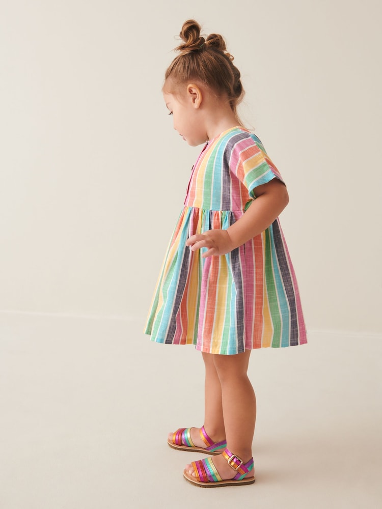 Rainbow Stripe Relaxed Cotton Dress (3mths-8yrs) - Image 2 of 7
