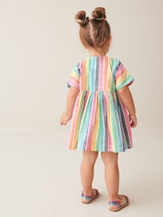 Rainbow Stripe Relaxed Cotton Dress (3mths-8yrs) - Image 3 of 7