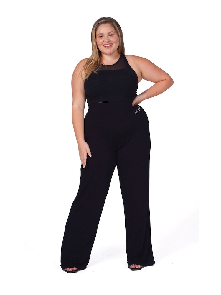Pineapple Black Viscose Jersey Joggers - Image 3 of 4