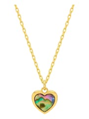 Estella Bartlett Gold Tone Abalone Heart Necklace - Image 1 of 4