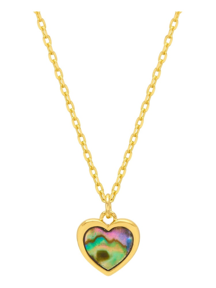 Estella Bartlett Gold Tone Abalone Heart Necklace - Image 1 of 4