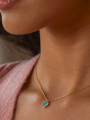 Estella Bartlett Gold Tone Abalone Heart Necklace - Image 3 of 4