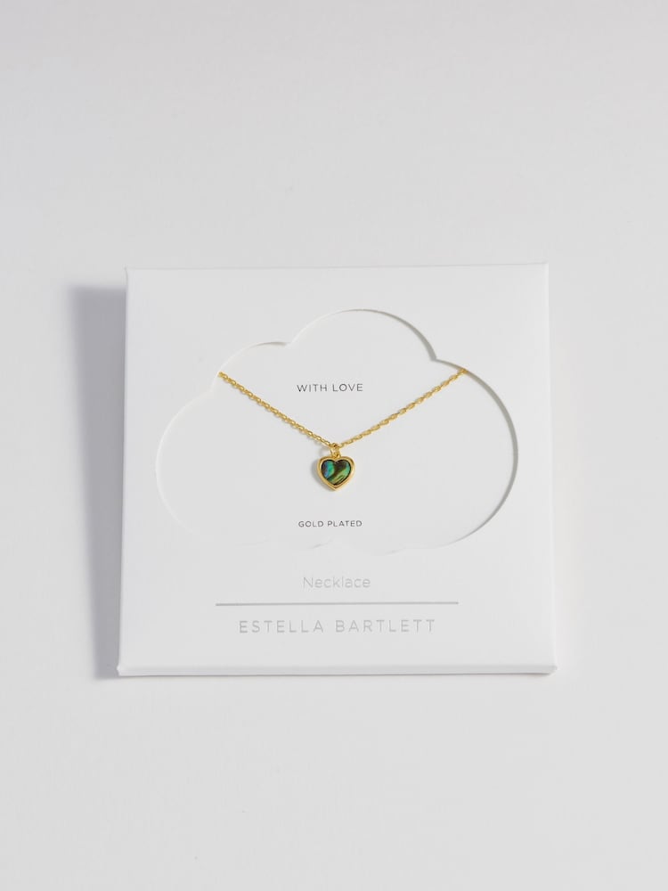 Estella Bartlett Gold Tone Abalone Heart Necklace - Image 4 of 4