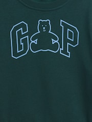 Zielony - Bluza Gap Brannan Bear z logo (6 mies. – 5 lat) - Obraz 3 z 3
