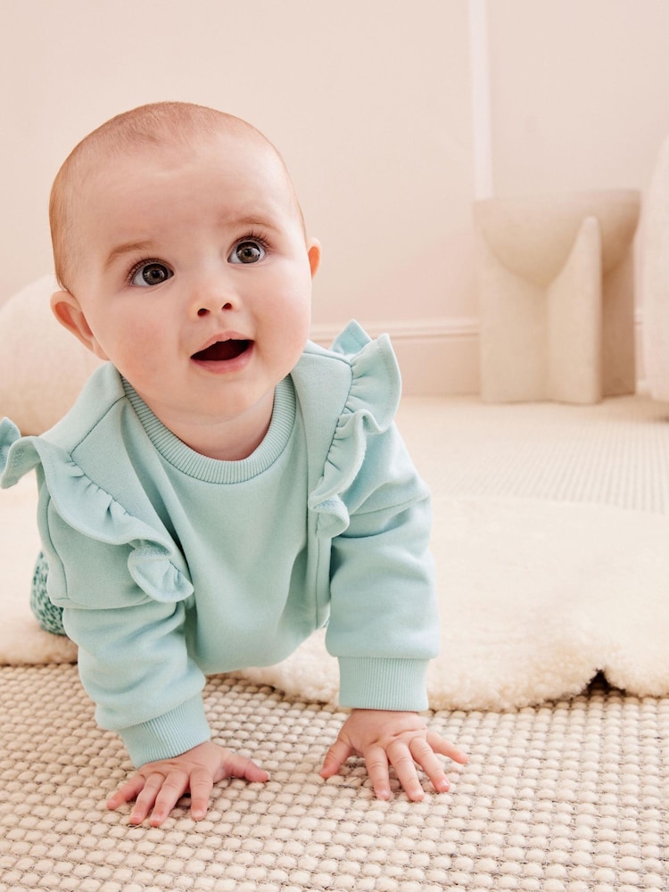 Teal Blue 2 Piece Baby Sweater and Leggings Set - Image 2 of 7
