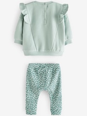Teal Blue 2 Piece Baby Sweater and Leggings Set - Image 6 of 7