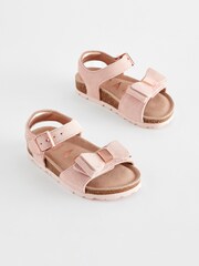 Różowe dziewczęce sandały zamszowe Baker By Ted Baker z kokardką i wkładką - Obraz 1 z 1