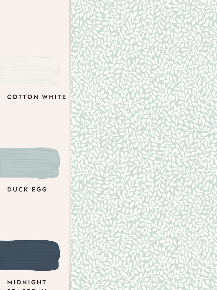 Laura Ashley Duck Egg Little Vines 10M Wallpaper - Image 4 of 4