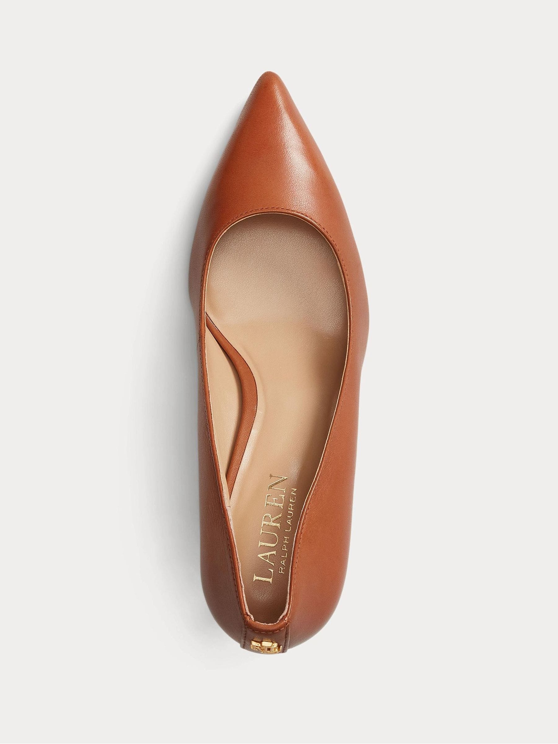Buy Lauren Ralph Lauren Tan Brown Lanette Leather Pumps from Next