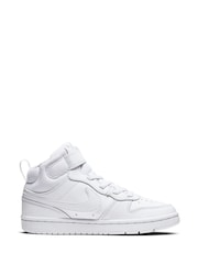 Nike White Junior Court Borough Mid Trainers - Image 3 of 7