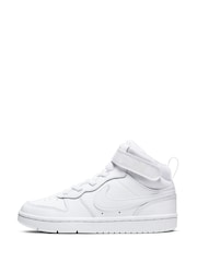 Nike White Junior Court Borough Mid Trainers - Image 4 of 7