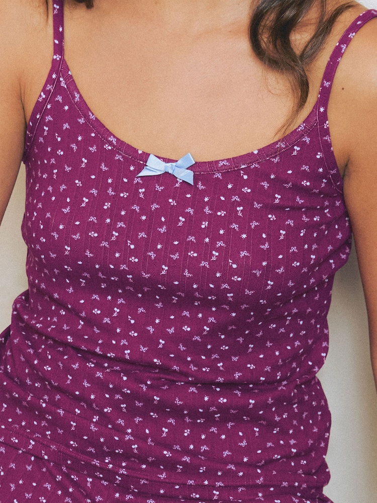 Urban Threads Urban Threads Pink Ditsy Flower Print Cami Long Pyjamas Set - Պատկեր 4 4-ից