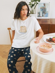 Urban Threads Urban Threads Blue Pancake Print Long Pyjamas Set - Larawan 3 ng 4