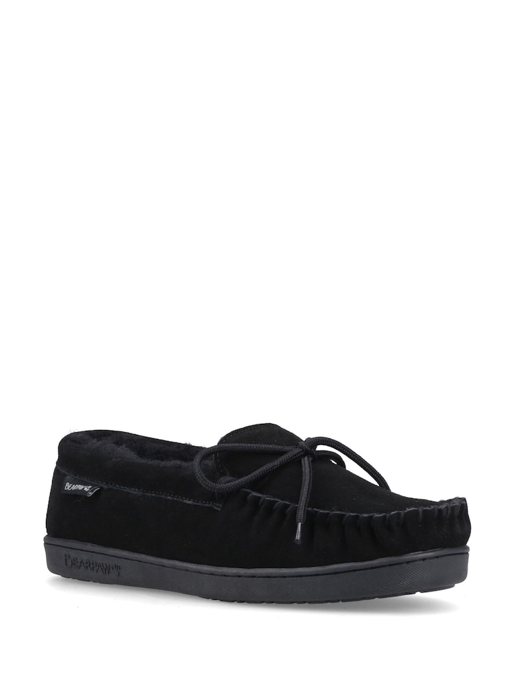 Bearpaw Black Moc II Suede Slippers - Image 2 of 4 Bearpaw Black Moc II Suede Slippers - Image 2 of 4