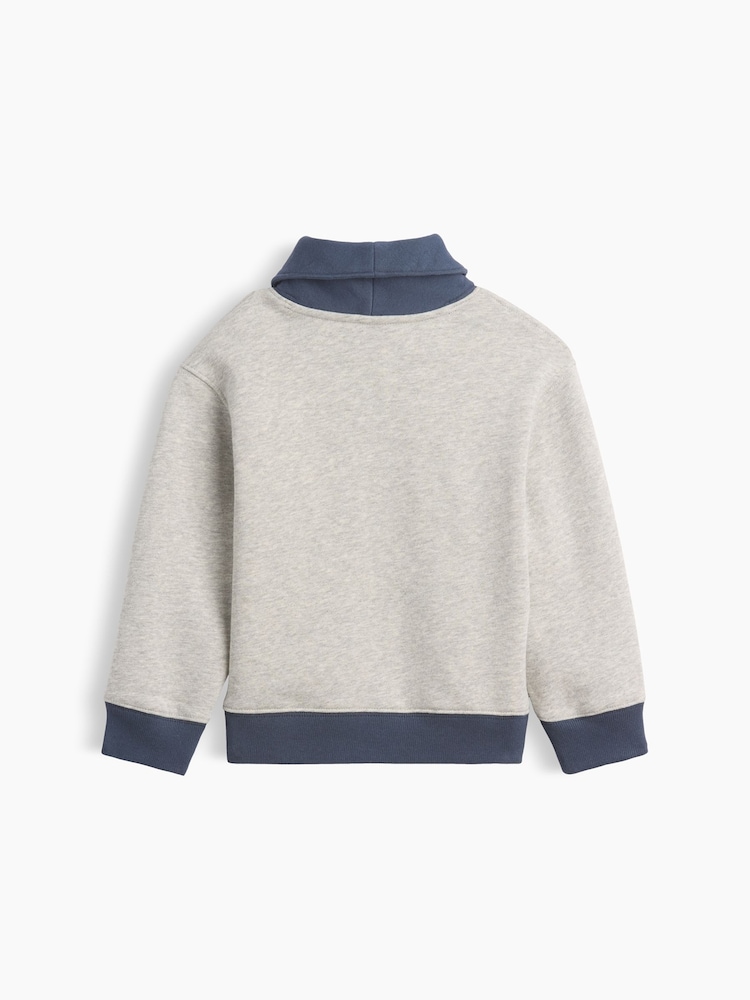 Gap Grey Baby and Toddler VintageSoft Varsity Shawl Cardigan (6mths-5yrs) - Image 2 of 2 Gap Grey Baby and Toddler VintageSoft Varsity Shawl Cardigan (6mths-5yrs) - Image 2 of 2