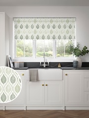 Green Lino Leaf Made to Measure Roller Blind - Image 1 of 6