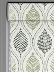 Green Lino Leaf Made to Measure Roller Blind - Image 4 of 6