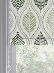 Green Lino Leaf Made to Measure Roller Blind - Image 5 of 6