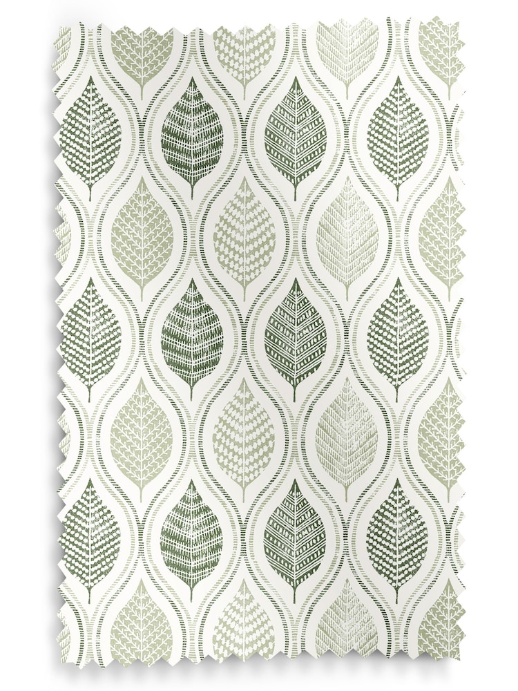 Green Lino Leaf Made to Measure Roller Blind - Image 5 of 5